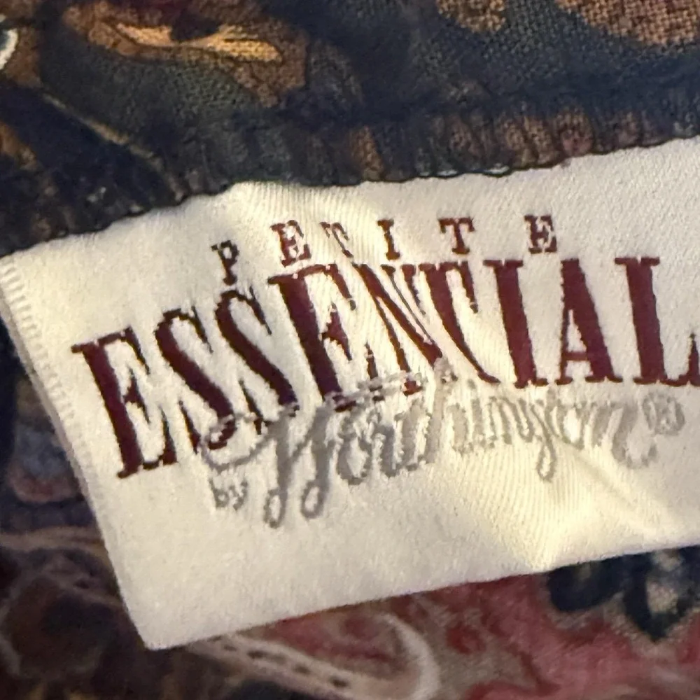 Petite Essentials Maxi Skirt Petite 10P –  Paisley Red Navy‎ Green Pleated 90s